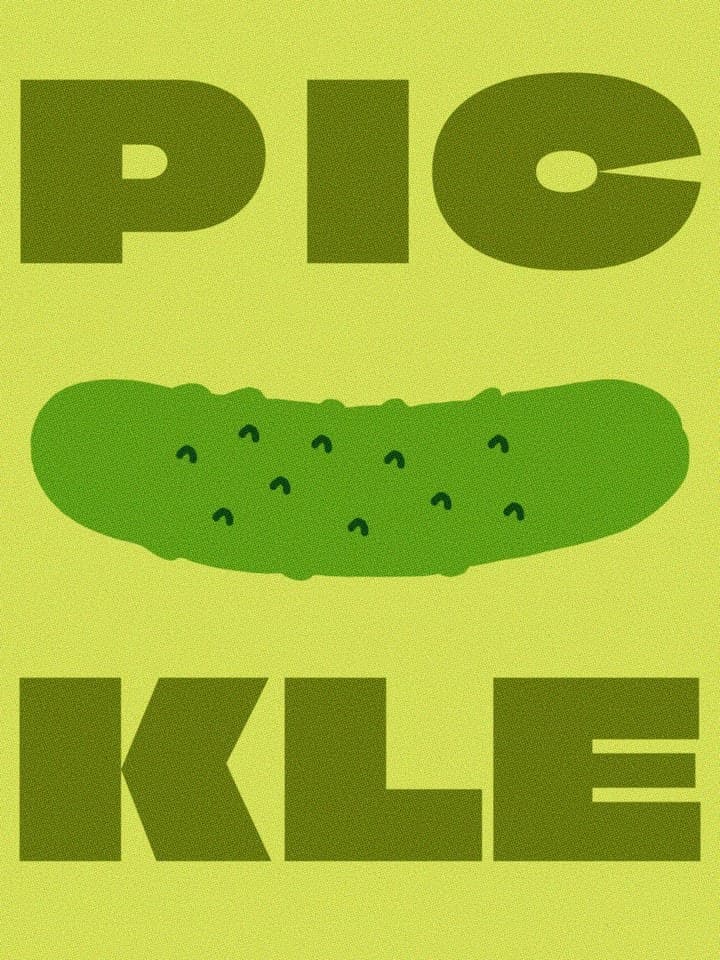 PICkle 히어로 포스터 — PIC KLE 타이포와 피클